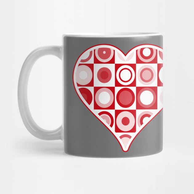 1960s Retro Red Circles Heart by HolidayBug